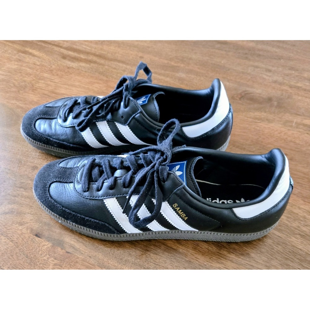 Adidas Samba OG Sneakers Black W/White Stripes - Men's Size 10.5 - VGUC